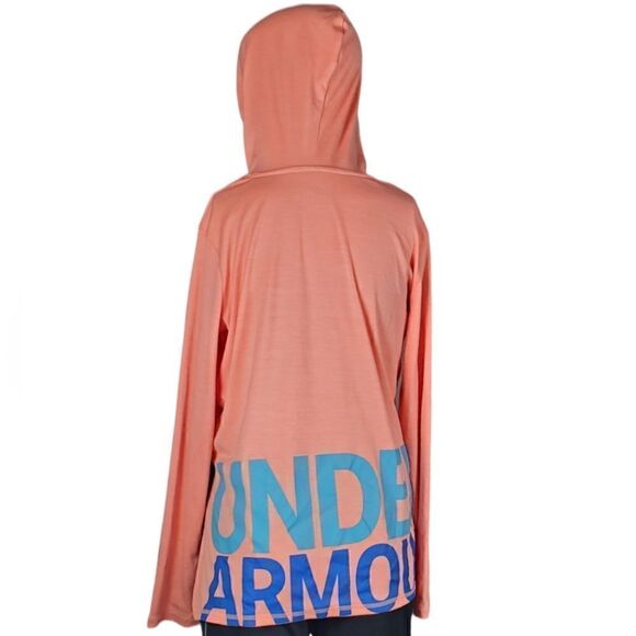 Under Armour Orange & Blue Long Sleeve Hooded T-Shirt - Picture 3 of 9